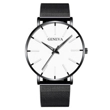 将图片加载到图库查看器，Minimalist Men's Fashion Ultra Thin Watch Simple Men Business Stainless Steel Mesh Belt Quartz Watch Relogio Masculino
