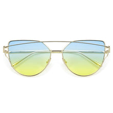 Load image into Gallery viewer, NEW  Stevvex Designer Cat eye Sunglasses For Women and Ladies in Vintage Metal Reflective Glasse Mirror Retro Oculos De Sol Gafas Style With UV 400 Protection
