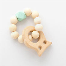 将图片加载到图库查看器，Modern Baby Silicone Wooden  Nursing Bracelets Wood Teether Silicone Beads Teething Wood Rattles Toys for Baby
