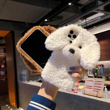 Load image into Gallery viewer, Fashion Luxury Cute Fuzzy Furry Wool Plush 3D Cute dog Plush fur phone Case For iphone 12 13 Mini 11 pro Max 6 6S 7 8 Plus X XR XS Winter Warm fur Soft Cover
