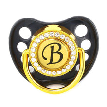 Load image into Gallery viewer, Baby Name Initial Letters Silicone Newborn Kids Dummy Pacifier Nipple Baby Soother Holder Great Babies Gift
