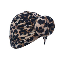 Load image into Gallery viewer, Luxury Modern Newborn Infant Baby Girl Boy and Mom Turban Hat Bows Flower Head Wrap Leopard Hat Cotton Cap For Parent-child
