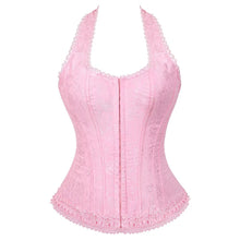 Load image into Gallery viewer, Sexy Women's Red Plaid Overbust Straps Corset Waist Cincher Outwear Halter Bustier with G-string Plus Size S-6XL
