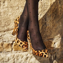 将图片加载到图库查看器，Onlymaker Women's Low Heels 2.6 Inches 6.5cm Thin Heel Leopard Pumps Shoes Sexy Pointed Toe Shoes for Wedding Party Plus Size 13
