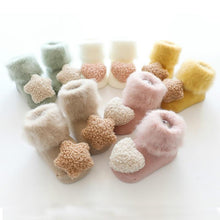 将图片加载到图库查看器，Cute Baby Thickening Furry Mid Floor Socks For Newborn Baby Boys And Girls Soft And Comfortable Footwear
