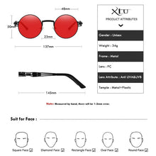 将图片加载到图库查看器，XIU Luxury Metal Sunglasses Men Round Sunglass Steampunk Coating Glasses Vintage Retro Lentes Oculos of Male Sun glasses
