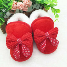 将图片加载到图库查看器，Winter Newborn Infant Baby Girls Boys Shoes Bow-knot Fur Ankle Length Autumn Warm Snow Boots 0-18M Babies
