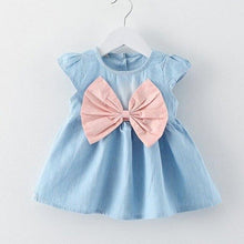 将图片加载到图库查看器，Children's Wear Dress Girls  Dresses For Party and Wedding with 100% Cotton Striped Lapel Fly Sleeves
