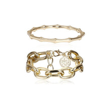 Load image into Gallery viewer, Luxury Modern New Gold Color Metal Chain Link Creative Bamboo Bracelet Bangle 2020 New Fashion Punk Bangle Bracelet Women Set
