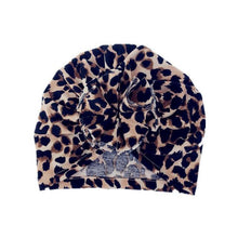 Load image into Gallery viewer, Luxury Modern Newborn Infant Baby Girl Boy and Mom Turban Hat Bows Flower Head Wrap Leopard Hat Cotton Cap For Parent-child
