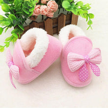 将图片加载到图库查看器，Winter Newborn Infant Baby Girls Boys Shoes Bow-knot Fur Ankle Length Autumn Warm Snow Boots 0-18M Babies
