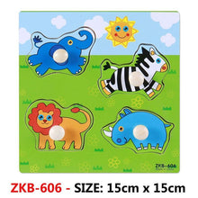 Load image into Gallery viewer, New Hand Grab Board Wooden Puzzle Toys for Children Cartoon Animal Fruit  Kids Baby Early Educational Learning Toy
