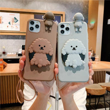 Load image into Gallery viewer, 3D Cute Cartoon Dog Mirror Stand Phone Case For Iphone 13 Pro Max 12 11 Xr X Xs Max 5 6 7plus 8 Plus With Lanyard Cover Soft Durable Silicone Drop Protection Cover For Iphone
