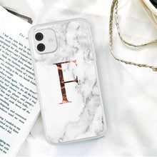 Load image into Gallery viewer, White A-Z Marble Texture Phone Cover For Iphone 12 Mini Soft Silicone Back Case Solid Name Phone Case Luxury Screen Camera Protection Shockproof Soft Cover
