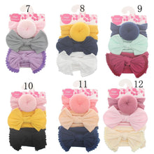 Load image into Gallery viewer, Fashion Baby Nylon Bow Headband Newborn Bowknot Round Ball Head wrap Flower Turban Girls Hair Bands Bow For Kids
