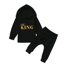 将图片加载到图库查看器，Baby Boy Letter Hoodie T-Shirt Tops and  Camo Pants Outfits In Modern New Printed Style For Kids
