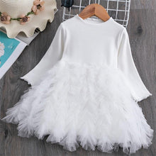 将图片加载到图库查看器，Modern Winter Flower Long Sleeve Smash Cake Baby Girls Dress For 1-5 Year Little Princess

