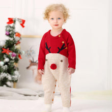 Load image into Gallery viewer, Baby Christmas Rompers Reindeer Knitted  Jumpsuits Toddler Children Warm Wool Clothes 0-2Y For Boys and Girls Christmas Eve Costume
