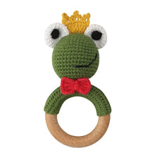 Load image into Gallery viewer, BPA Free Baby Wooden Teether Crochet Rattle Toy for Newborns
