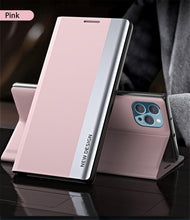 Load image into Gallery viewer, Green Elegant Magnetic Flip Case For iPhone 14 Pro Max 12 13 Mini Luxury Wallet Stand Cover Phone Magnetic Thin Slim Flip Leather Magnetic Closure Case Cover For iphone

