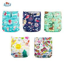 Load image into Gallery viewer, Modern Luxury Printed Baby Nappy 5pcs/Lot Washable Diapers Good Quality Pocket Diaper For Kids
