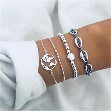 Load image into Gallery viewer, Fashion Bohemia Leaf Round Knot Cuff Bangle Gold Chain Charm Bracelet  for Women Simple Geometric Bracelets Luxury Jewelry
