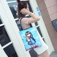 Load image into Gallery viewer, Fashion Cartoon Printing Women's Casual Tote High Quality Durable Fabric Shoulder Bag Girls Lovely Shopping School Bag Handbag
