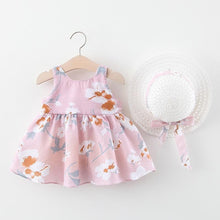 Load image into Gallery viewer, Modern Girl Summer New Baby Dress + Hat Baby Girl Outfits Dress for Princess Birthday Party Dress
