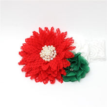 将图片加载到图库查看器，Luxury Modern Handmade Flower Headband Newborn Infant Pearl Flowers With Lace wide Headbands Bebes Hair Accessories Bow
