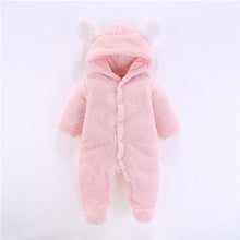 将图片加载到图库查看器，Newborn Winter Hoodie Baby Rompers Outwear Infant Baby Jumpsuit 3M -12M For Girls and Boys Winter Romper
