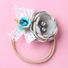 将图片加载到图库查看器，Modern Fashion Floral Headband Newborn Baby Elastic Hairbands Pearl Fresh Style Bow Knot For Girls
