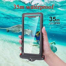 Load image into Gallery viewer, Gray Drop Resistant Waterproof Bag For Mobile Phones Under 6.9 Inches Plastic Mobile Phone Waterproof Case Diving Seal Phone Case Waterproof Pouch Phone  Underwater Case 35m
