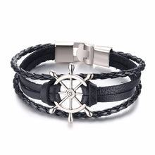Load image into Gallery viewer, Lucky Vintage Men's Leather Bracelet Playing Cards  Charm Multilayer Braided Men and Women Gift
