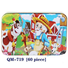 将图片加载到图库查看器，New 60 Pieces Wooden Puzzle Kids Toy Cartoon Animal Wooden Puzzles Child Early Educational Learning Toys for Christmas Gift
