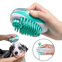 Load image into Gallery viewer, Pet Dog Cat Bath Brush 2-in-1 Pet  Massage Comb Soft Silicone Pet Shower Hair Grooming Comb Dog Cleaning Tool Pet Supplies Pet Brush Bath Massage Brush Shampoo Dispenser for Pet
