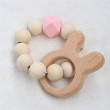 将图片加载到图库查看器，Modern Baby Silicone Wooden  Nursing Bracelets Wood Teether Silicone Beads Teething Wood Rattles Toys for Baby
