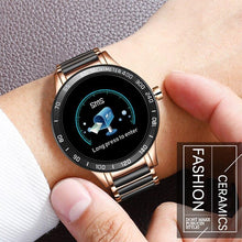 Load image into Gallery viewer, Luxury Ceramic Elegant Unisex Smart Watch With Heart Rate Monitor and Blood Pressure Fitness tracker Ceramic strap Sport Watch With Waterproof Protection
