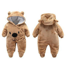 将图片加载到图库查看器，Newborn Winter Hoodie Baby Rompers Outwear Infant Baby Jumpsuit 3M -12M For Girls and Boys Winter Romper
