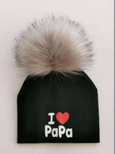 将图片加载到图库查看器，Newborn Cotton Hats Baby Pom Pom Childre Infant Hats For BabY Boys and Girls Wth Printed "I love mama " and " Design
