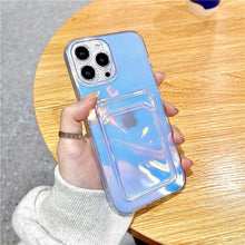 Load image into Gallery viewer, Unique Gradient Women Love Wallet Card Holder Clear Soft Case For iPhone 13 11 12 Pro Max Beautiful Colors Transparent Cover Drop Protection Transparent Phone Cover
