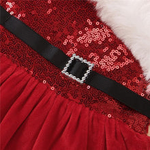 将图片加载到图库查看器，Baby Girls Christmas Romper Dress Fly Sleeve Sequins Romper Dress for Kids Toddler Girls Dresses For Girl In Elegant Christmas Style
