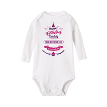 Load image into Gallery viewer, Happy Birthday Daddy Newborn Kids Baby Boys Girls Infant Long Sleeve Jumpsuit ROmper In Modern Designs With Party  Print
