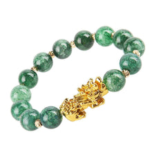 将图片加载到图库查看器，Obsidian Stone Beads Bracelet For Men and Women Unisex Wristband Gold Black Pixiu Wealth and Good Luck Bracelet Design
