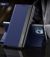Load image into Gallery viewer, Green Elegant Magnetic Flip Case For iPhone 14 Pro Max 12 13 Mini Luxury Wallet Stand Cover Phone Magnetic Thin Slim Flip Leather Magnetic Closure Case Cover For iphone
