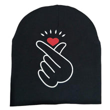 Load image into Gallery viewer, Modern Baby Hat Cute Ear Cotton Girls Cap Scarf Infant Hats Finger love Kids Boys Knitted Cap Winter hat I love mama/pap  Cap
