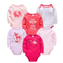将图片加载到图库查看器，3/6 PCS Kavkas Cotton Baby Bodysuit Long Sleeve Set for Newborn Boys &amp; Girls 0–12 Months
