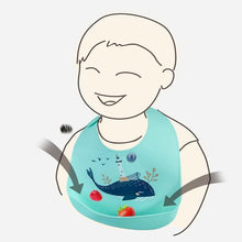 将图片加载到图库查看器，Silicone Baby Eating Bib Children Adjustable Large Boy Girl Saliva Pocket Super Soft Waterproof Bibs For Kids
