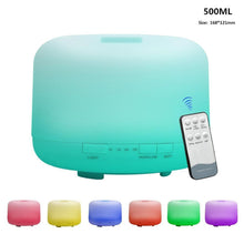 Load image into Gallery viewer, Air Humidifier Essential oil diffuser 300ML 500ML Ultrasonic Cool Mist Maker Fogger Humidifier LED Lamp Aroma Diffuser Electric  Aromatherapy Diffuser umidifier Aroma Essential Oil Diffuser with 4 Timers 2 Misting Modes Waterless Auto Off
