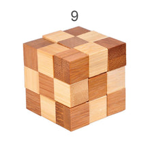 Load image into Gallery viewer, 12 Style Brain Teaser 3D Wooden Interlocking Puzzles Game Toy Bamboo Small Size For Adults Kids
