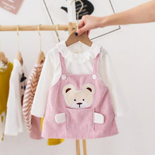 Load image into Gallery viewer, Modern Elegant Vintage Retro Modern Baby Infant Girls Cartoon Bear Dress Shirt  With Bear
